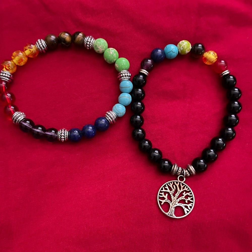 Chakra bracelets with tree of life